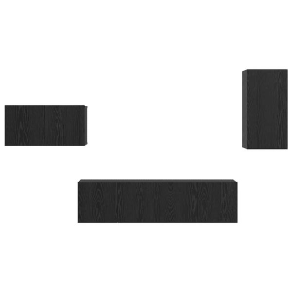 Комплект ТВ шкаф с чекмедже Черния дъб Инженерно дърво