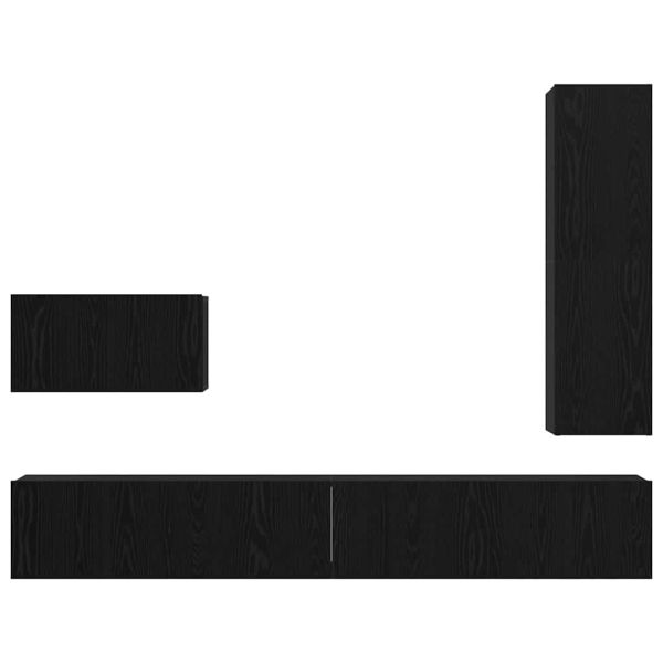 Комплект ТВ шкаф с чекмедже 4 pcs Черния дъб Инженерно дърво