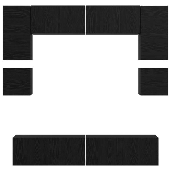 Комплект ТВ шкаф 8 pcs Черния дъб Инженерно дърво