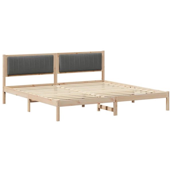 Рамка за легло Тъмен сив 200 x 200 cm Солидно борово дърво