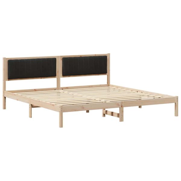 Рамка за легло Черно 200 x 200 cm Солидно борово дърво