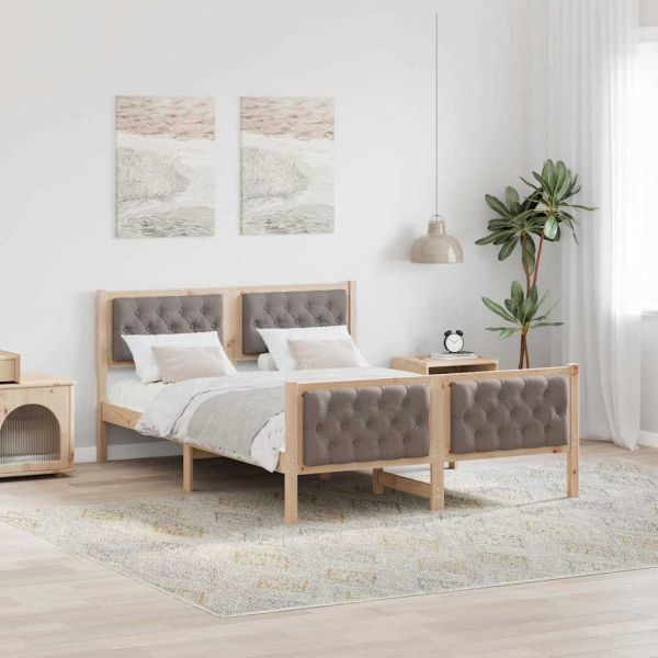 Рамка за легло Таупе 150 x 200 cm Солидно борово дърво