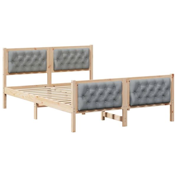 Рамка за легло Светлосиво 140 x 200 cm Солидно борово дърво