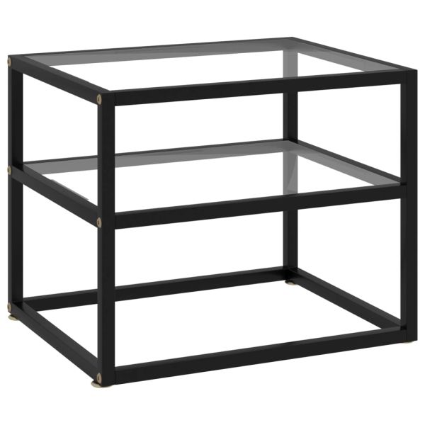 Конзолна маса, прозрачна, 50x40x40 cм, закалено стъкло