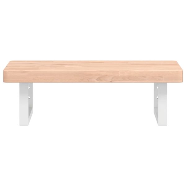 Стенен рафт за мивка, стомана и масивно дърво бук