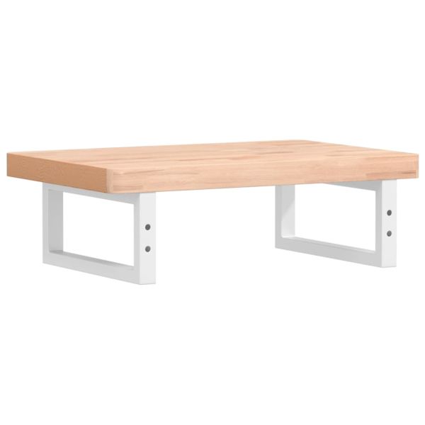 Стенен рафт за мивка, стомана и масивно дърво бук