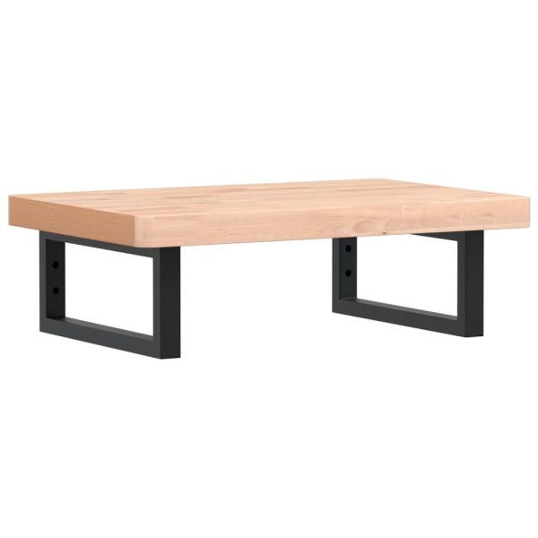 Стенен рафт за мивка, стомана и масивно дърво бук