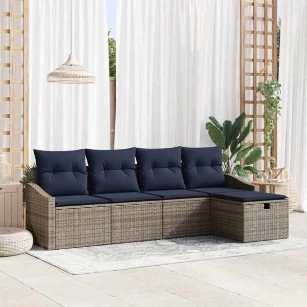 Комплект дивани с възглавница 5 pcs полиратан