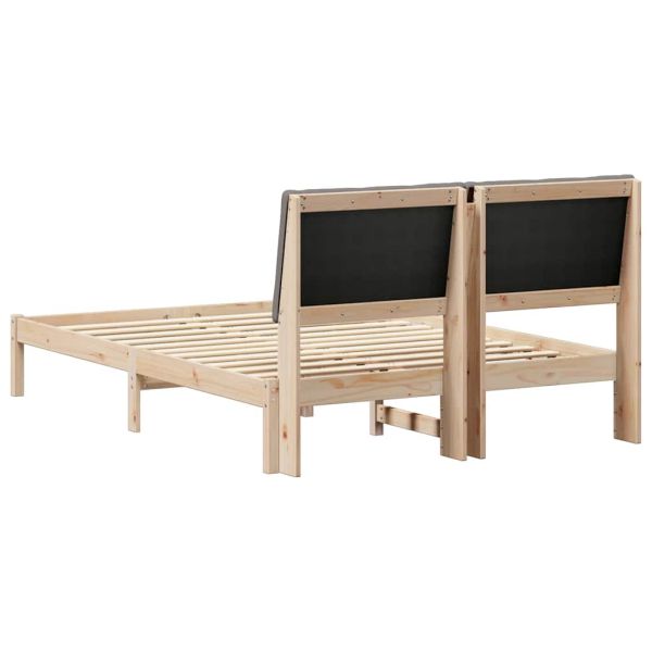 Рамка на леглото Кафяво и таупе 160 x 200 cm Борово дърво масив