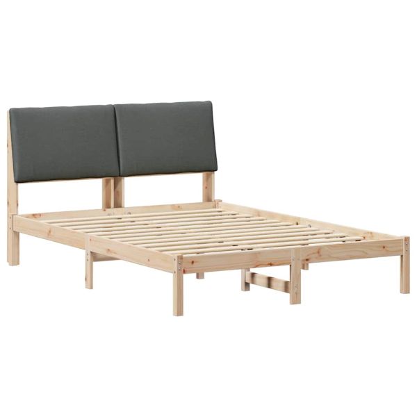 Рамка на леглото с таблото кафяво и тъмносиво 150 x 200 cm