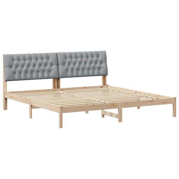 Леглова рамка с тапицирана гръбна част Кафяво 200 x 200 cm