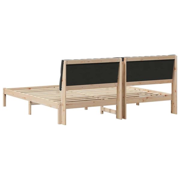 Леглова рамка с тапицирана гръбна част Кафяво 200 x 200 cm