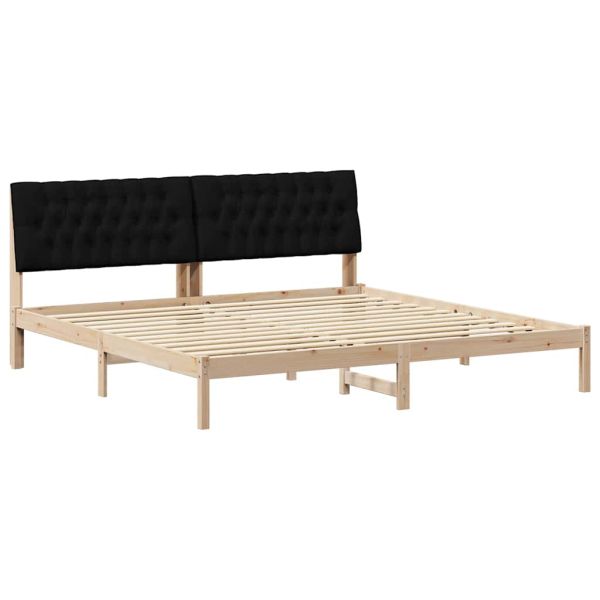 Леглова рамка с тапицирана гръбна част Кафяво 200 x 200 cm