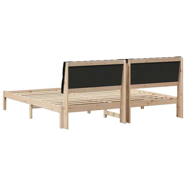 Леглова рамка с тапицирана гръбна част Кафяво 200 x 200 cm