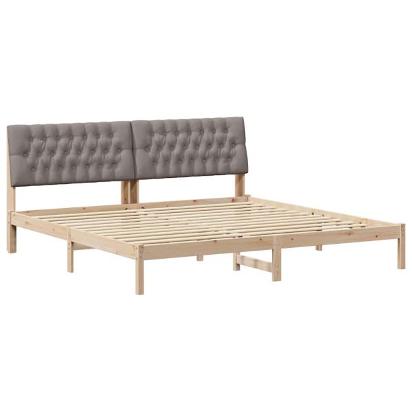 Леглова рамка с тапицирана гръбна част Кафяво 200 x 200 cm