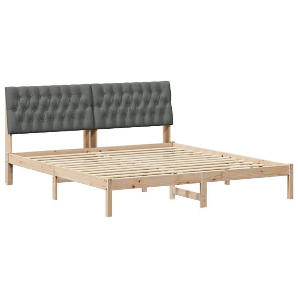 Леглова рамка с тапицирана гръбна част Кафяво 180 x 200 cm