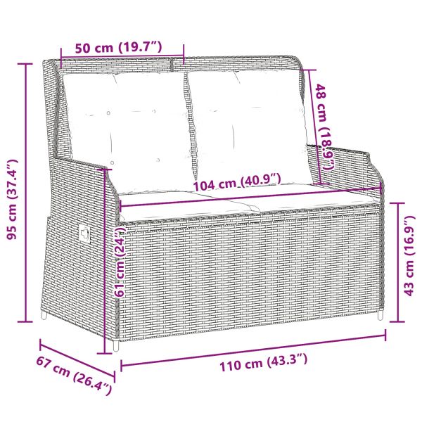 Градинска пейка Сив полиратан