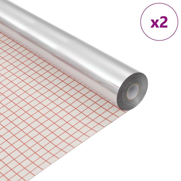 Самозалепваща се огледална лента 90 x 100 см 2 pcs Сребрист PET