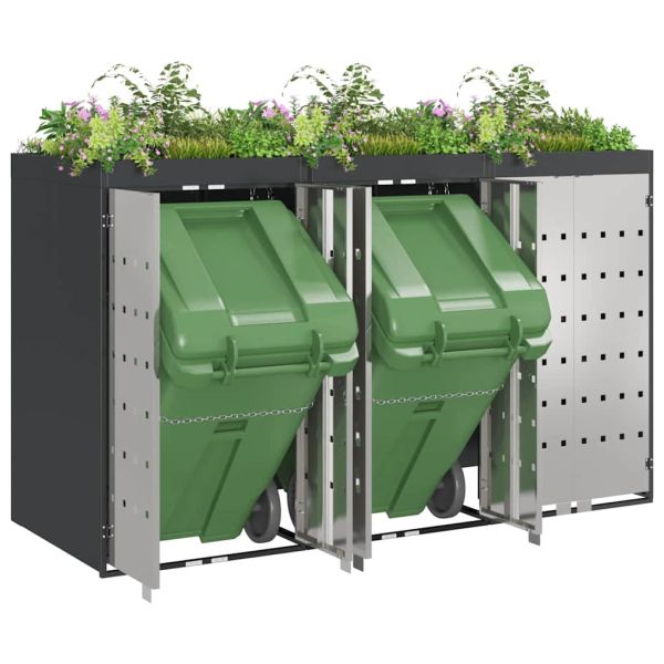 Контейнер за съхранение на 3 коша 340 x 77.5 x 115.5 см Стомана