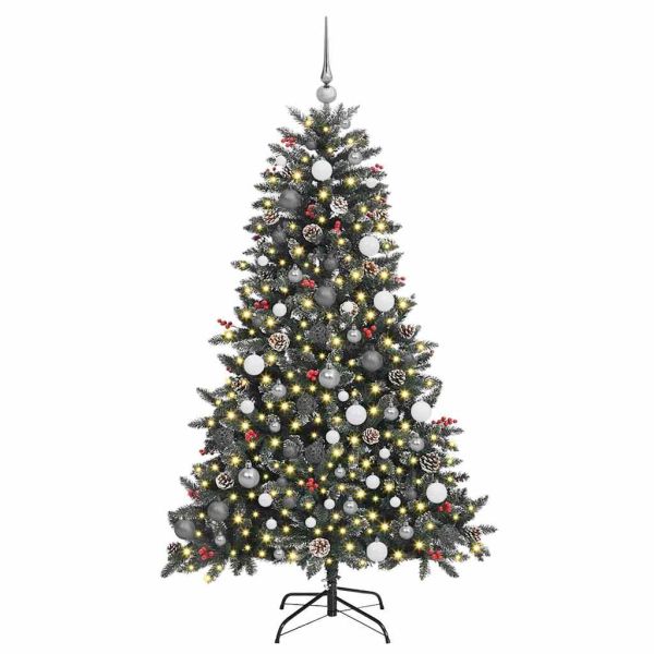 С изкуствено коледно дърво с 300 LED светодиода Зелен 180 cm