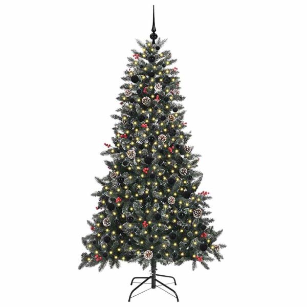С изкуствено коледно дърво с 300 LED светодиода Зелен 180 cm