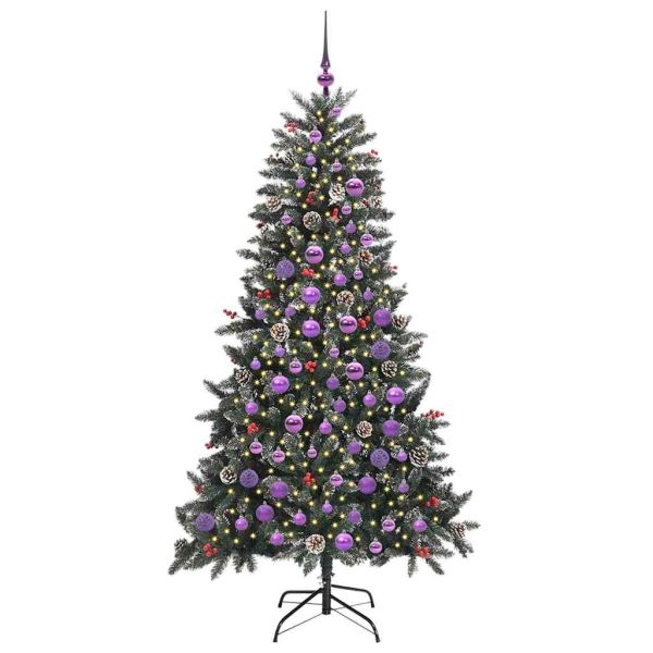 С изкуствено коледно дърво с 300 LED светодиода Зелен 180 cm