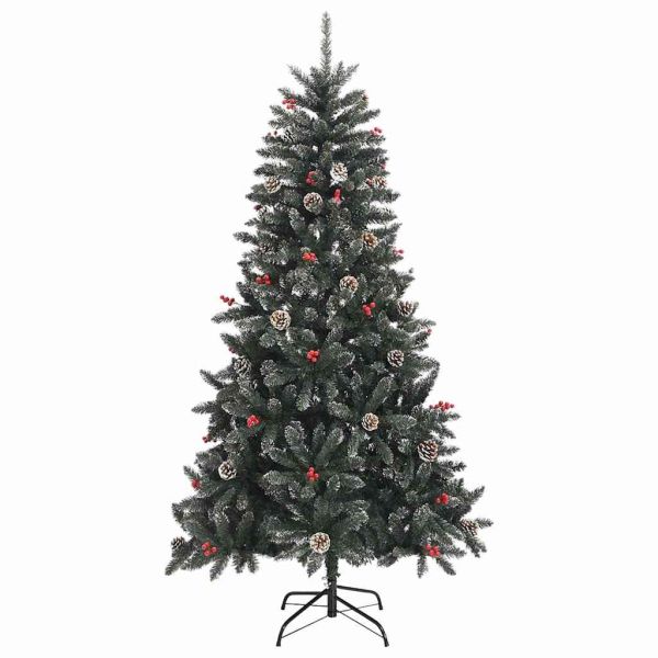 С изкуствено коледно дърво с 300 LED светодиода Зелен 180 cm