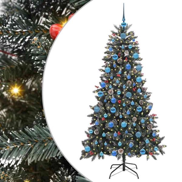 С изкуствено коледно дърво с 300 LED светодиода Зелен 180 cm