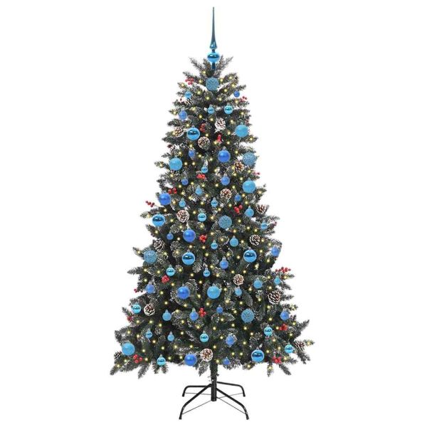 С изкуствено коледно дърво с 300 LED светодиода Зелен 180 cm