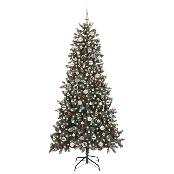 С изкуствено коледно дърво с 300 LED светодиода Зелен 240 cm