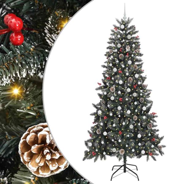 С изкуствено коледно дърво с 300 LED светодиода Зелен 240 cm