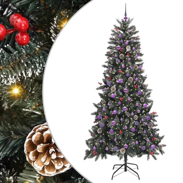 С изкуствено коледно дърво с 300 LED светодиода Зелен 240 cm