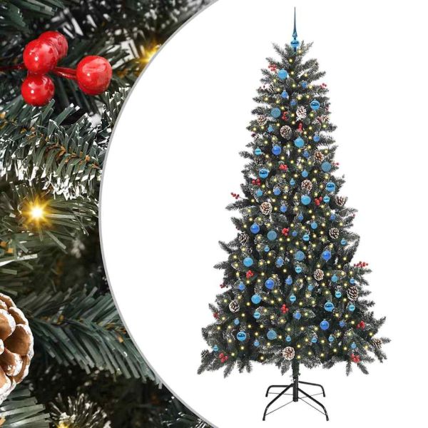 С изкуствено коледно дърво с 300 LED светодиода Зелен 240 cm