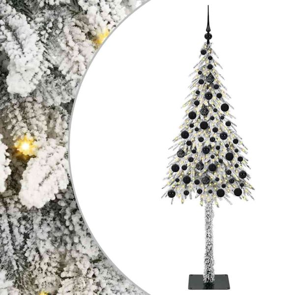 Коледно дърво с 300 LED светодиода Бяло 180 cm ПЕ и стомана