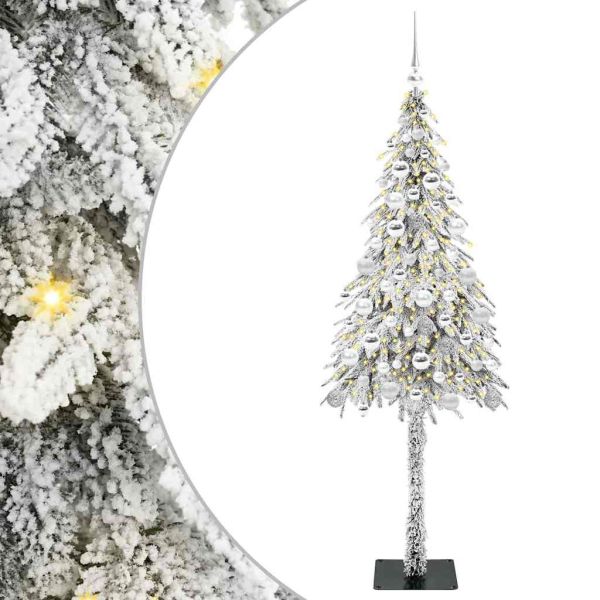 Коледно дърво с 300 LED светодиода Бяло 180 cm ПЕ и стомана