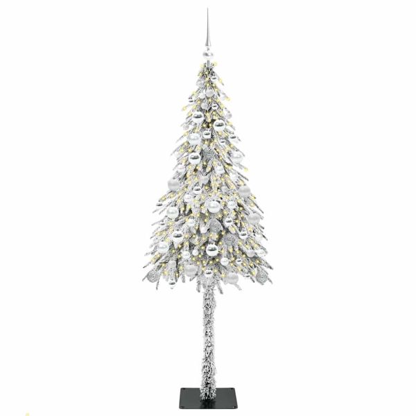 Коледно дърво с 300 LED светодиода Бяло 180 cm ПЕ и стомана