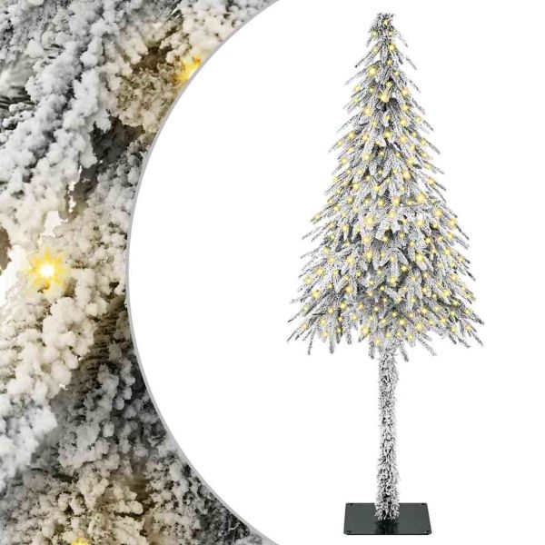 Коледно дърво с 300 LED светодиода Бяло 210 cm ПЕ и стомана