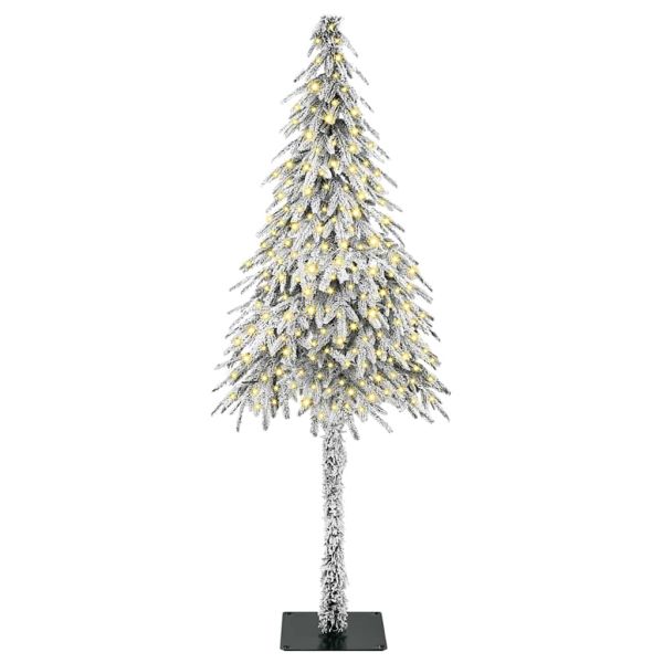 Коледно дърво с 300 LED светодиода Бяло 210 cm ПЕ и стомана