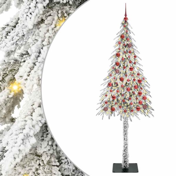 Коледно дърво с 300 LED светодиода Бяло 210 cm ПЕ и стомана
