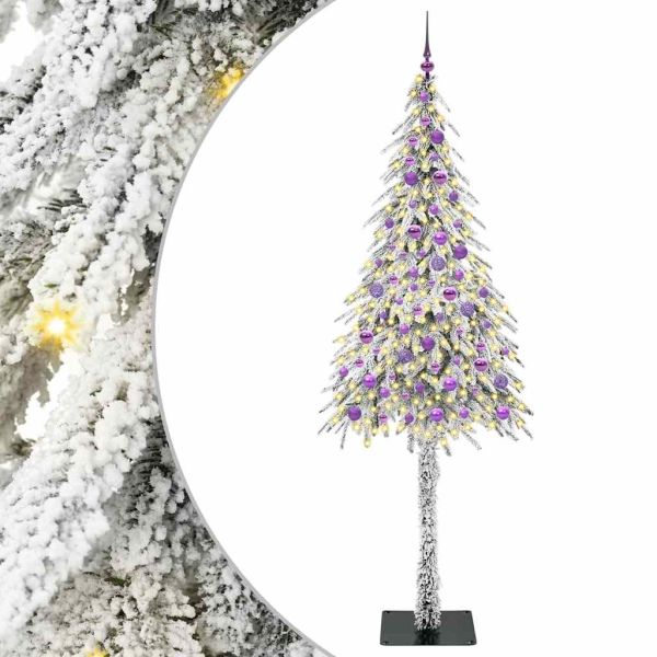 Коледно дърво с 300 LED светодиода Бяло 210 cm ПЕ и стомана