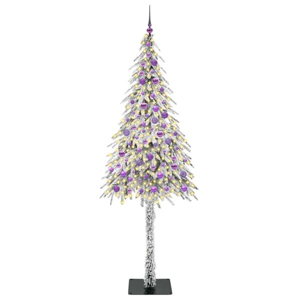 Коледно дърво с 300 LED светодиода Бяло 210 cm ПЕ и стомана