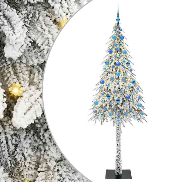 Коледно дърво с 300 LED светодиода Бяло 210 cm ПЕ и стомана