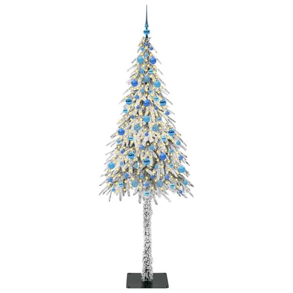 Коледно дърво с 300 LED светодиода Бяло 210 cm ПЕ и стомана
