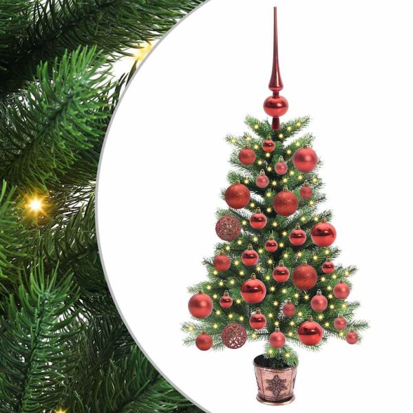 Коледно дърво с 150 LED светодиода с поставка Зелен 65 cm ПЕ
