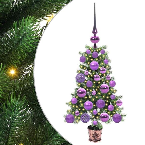 Коледно дърво с 150 LED светодиода с поставка Зелен 65 cm ПЕ
