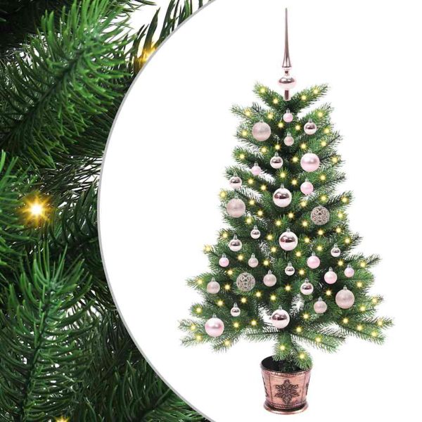 Коледно дърво с 150 LED светодиода с поставка Зелен 90 cm ПЕ