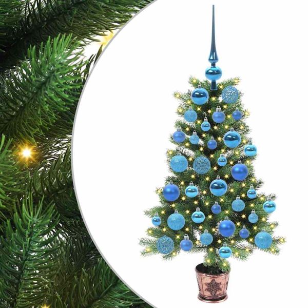 Коледно дърво с 150 LED светодиода с поставка Зелен 90 cm ПЕ