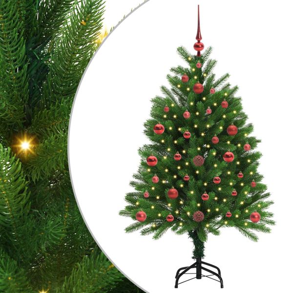 Коледно дърво с 150 LED светодиода с поставка Зелен 120 cm ПЕ
