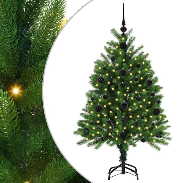Коледно дърво с 150 LED светодиода с поставка Зелен 120 cm ПЕ