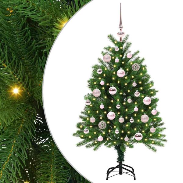 Коледно дърво с 150 LED светодиода с поставка Зелен 120 cm ПЕ